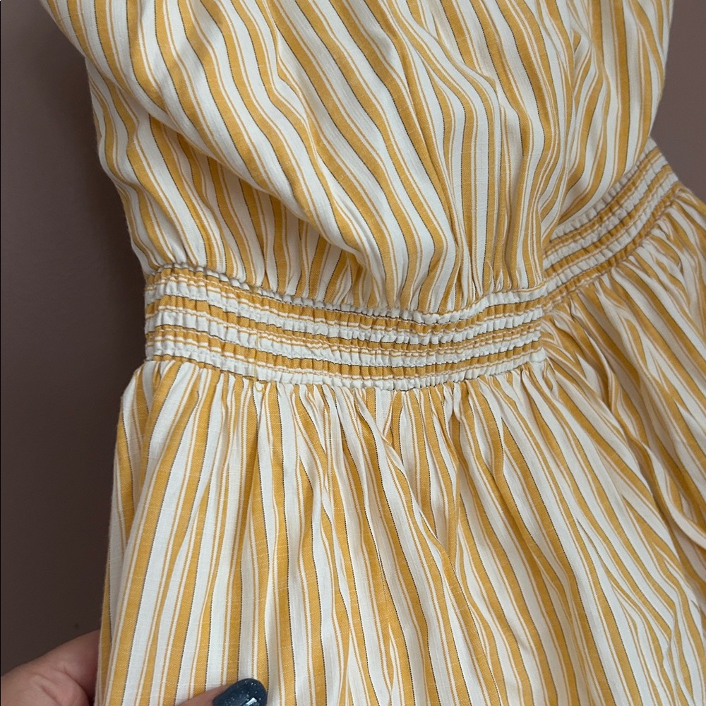 NWT Skies are Blue Yellow Stripes Tiered Halter Maxi Dress Size Small - Picture 7 of 15